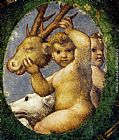 Correggio Canvas Paintings - Putto With Hunting Trophy